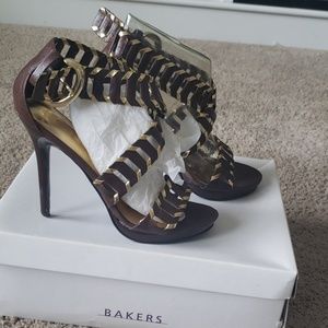 Brown and Gold Baker Shoes